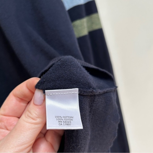 Banana Republic Men’s Cotton Striped Pullover Navy V Neck Sweater, Size XL - Picture 12 of 12